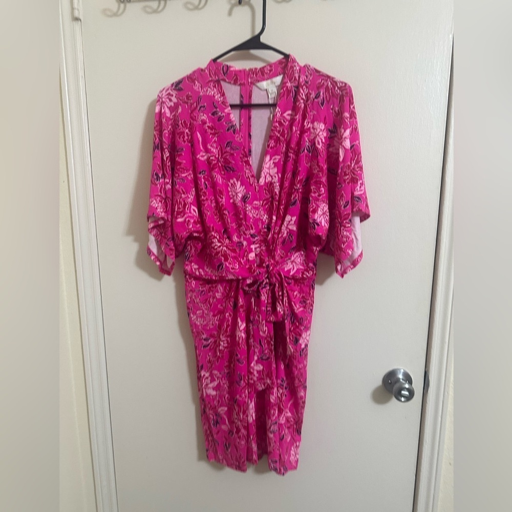 NWT‎ Lilly Pulitzer Wisteria V-Neck Dress in Passion Fruit Pink Giraffic Park 12 - Picture 2 of 5